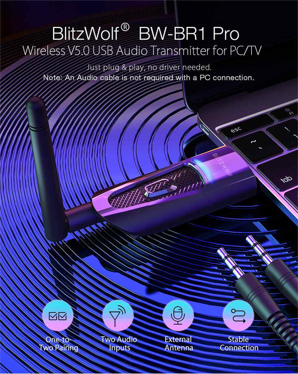 Pro Portable bluetooth V5.0 USB Wireless Audio & Video Receiver Transmitter 2 in 1 Adapter for PC TV Labtop Tra | Vimost Shop.