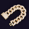23mm Chunky Miami Cuban Chain Bracelet AAA Zirconia Men Hip hop Jewelry Gold Color Big Lock Bangle 7" 8" | Vimost Shop.