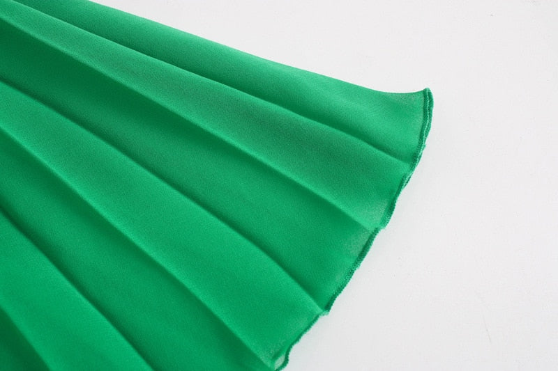 Ladies sexy off shoulder party vestido sashes Dresses Women fashion slash neck ruffles green pleated sling Dress | Vimost Shop.