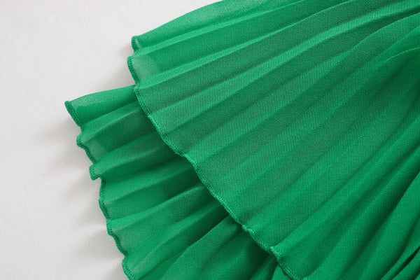 Ladies sexy off shoulder party vestido sashes Dresses Women fashion slash neck ruffles green pleated sling Dress | Vimost Shop.