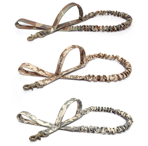 Military Tactical Dog Leash 2 Handle Quick Release Elastic Bungee Leads Rope Dog Training Leashes For Small Large Dogs | Vimost Shop.