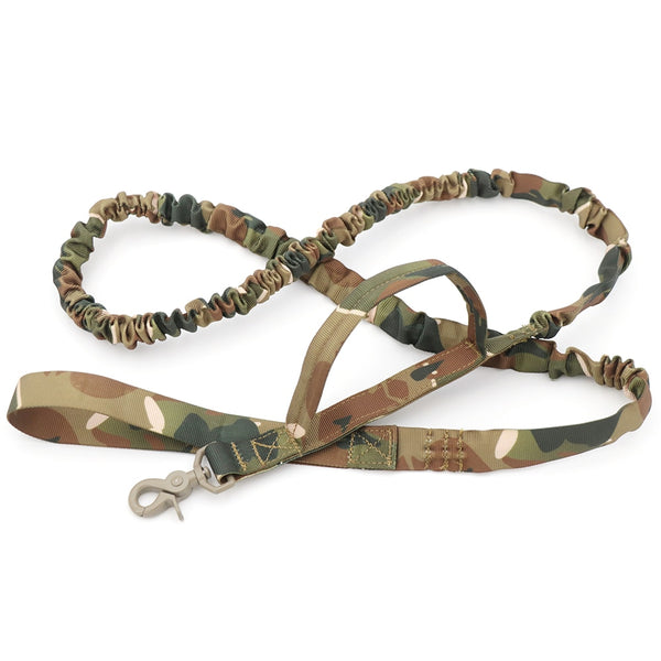 Military Tactical Dog Leash 2 Handle Quick Release Elastic Bungee Leads Rope Dog Training Leashes For Small Large Dogs | Vimost Shop.