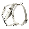 Leather Dog Harness Collar and Chain Leash Set Spiked Vest For Boxer Black Spikes for Medium Large Dogs Pitbull Matiffer