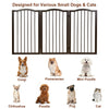 Foldable Portable Design Solid Construction Dog Supplies 3-Panel Wooden Freestanding Pet Gate W/ Arched Top Dog Fences PS7334 | Vimost Shop.