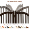 Foldable Portable Design Solid Construction Dog Supplies 3-Panel Wooden Freestanding Pet Gate W/ Arched Top Dog Fences PS7334 | Vimost Shop.