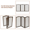 Foldable Portable Design Solid Construction Dog Supplies 3-Panel Wooden Freestanding Pet Gate W/ Arched Top Dog Fences PS7334 | Vimost Shop.