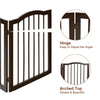 Foldable Portable Design Solid Construction Dog Supplies 3-Panel Wooden Freestanding Pet Gate W/ Arched Top Dog Fences PS7334 | Vimost Shop.