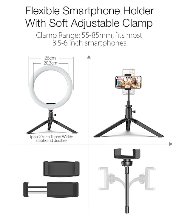 Photo Studio Fill Light Flash LED Phone Holder Selfie Stick bluetooth Remote Live Stream Removable Tripod Stand | Vimost Shop.