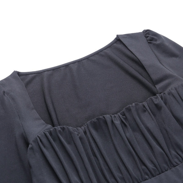 Solid Sports Yoga Set Women Gym Clothes Long Sleeve Pleated Crop Top Skinny Shorts Tracksuit Fashion Fitness Workout New Suit | Vimost Shop.