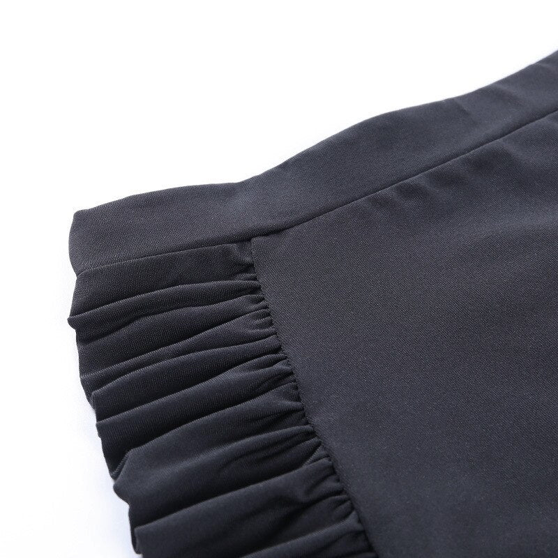Solid Sports Yoga Set Women Gym Clothes Long Sleeve Pleated Crop Top Skinny Shorts Tracksuit Fashion Fitness Workout New Suit | Vimost Shop.