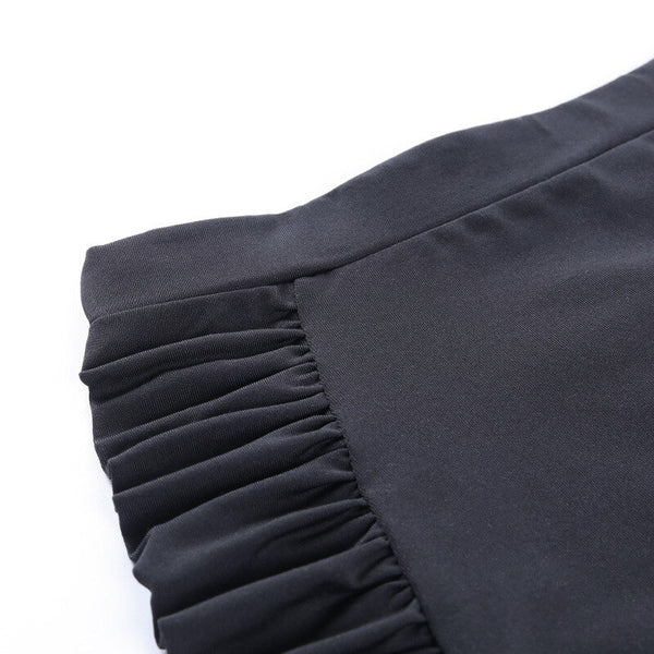 Solid Sports Yoga Set Women Gym Clothes Long Sleeve Pleated Crop Top Skinny Shorts Tracksuit Fashion Fitness Workout New Suit | Vimost Shop.