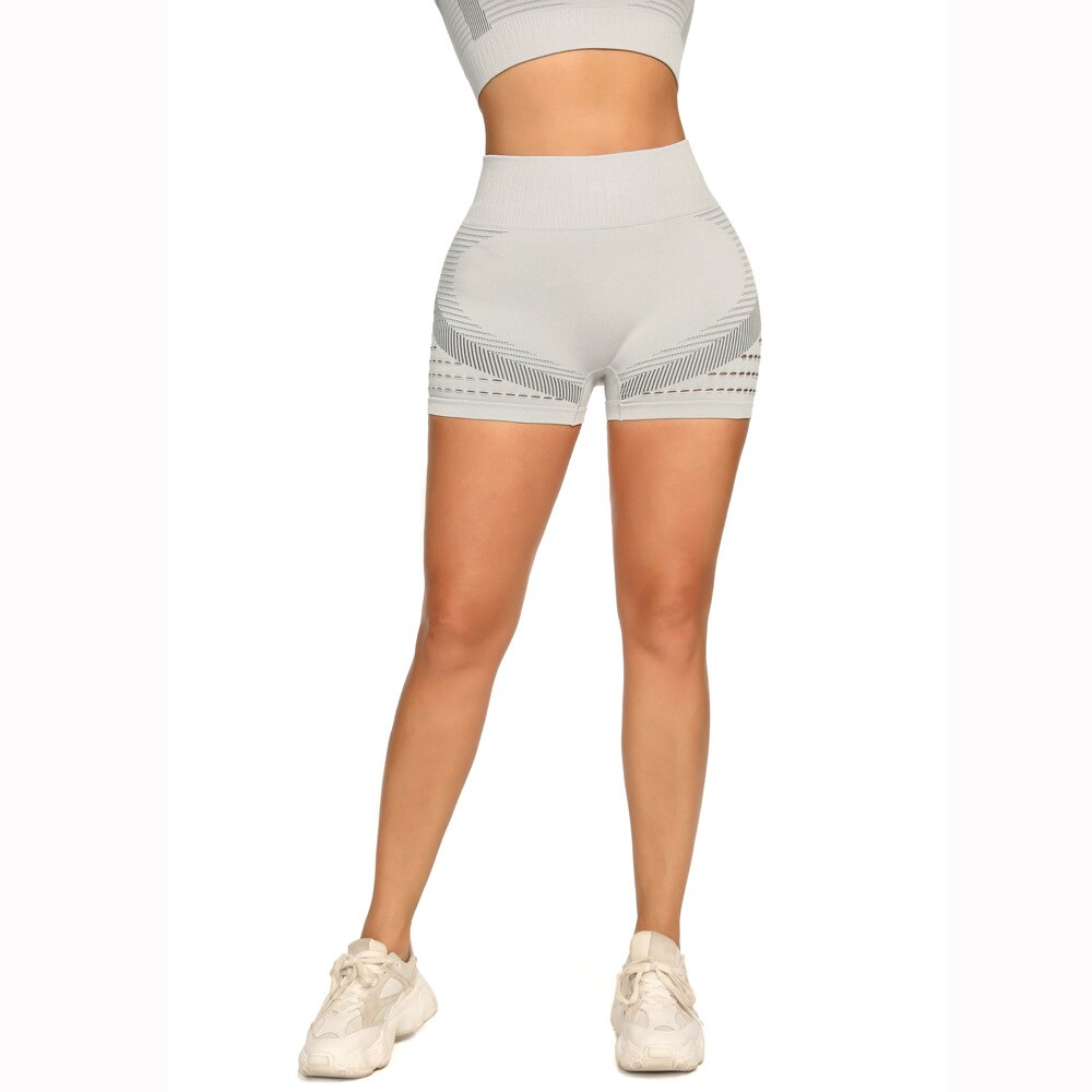 Seamless Hollow Out Fitness Yoga Shorts High Elastics Workout Sports Push Up Gym Running Short Pants For Women Female Clothing | Vimost Shop.