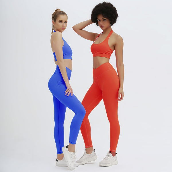 Seamless Yoga Set Women Gym Clothing Halter Tank Crop Top Leggings Tracksuit Push Up Work Out Gym Sportswear Hip Lifting Outfits | Vimost Shop.