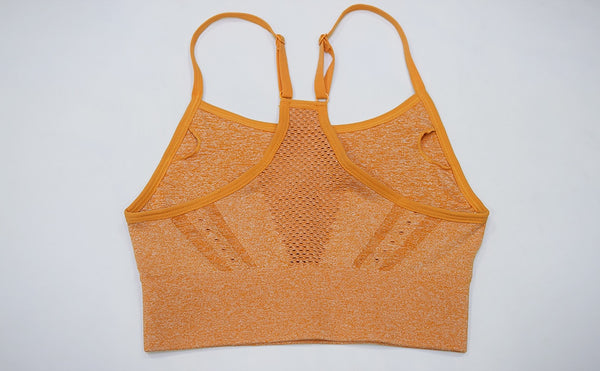 Seamless Yoga Fitness Hollow Out Set Camisole Crop Top High Waist Pants Sportswear Tracksuit Running Sports Gym Workout Clothes | Vimost Shop.