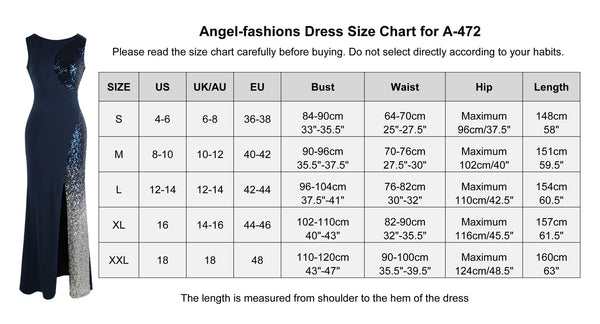 Splicing Sequin Evening Dress Slit Gradient Evening Dress Long Royal Blue | Vimost Shop.