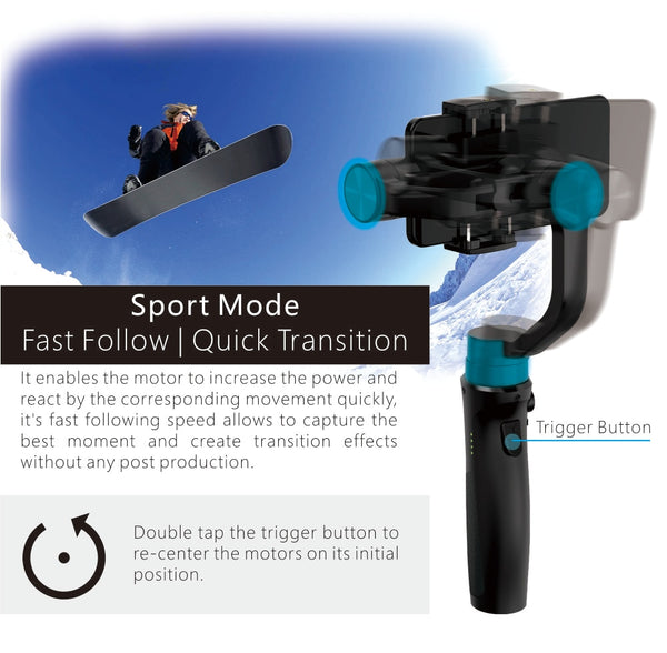 Mobile Plus Smartphone Gimbal Stabilizer for iPhone 11/11 Pro/Pro Max for Galaxy S10/Plus/S9 for Video Blogger | Vimost Shop.