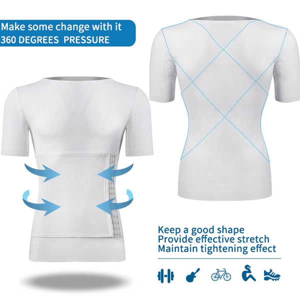 Men Body Shaper Abdomen Reducing Shapewear Waist Trainer Belly Slimming Shapers Abs Slim Vest Male Compression Shirts Corset Top | Vimost Shop.