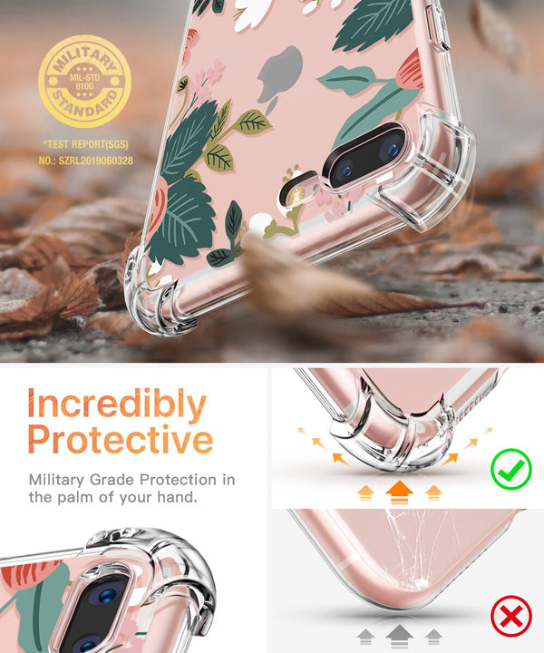 Phone Case For iPhone 7 8 Plus Clear Floral Design TPU imd Ultra Thin Shockproof Protective Cover For iPhone 7 8 Plus | Vimost Shop.