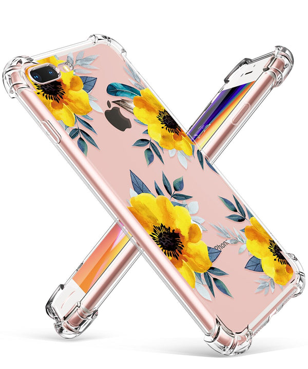 Phone Case For iPhone 7 8 Plus Clear Floral Design TPU imd Ultra Thin Shockproof Protective Cover For iPhone 7 8 Plus | Vimost Shop.
