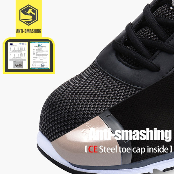 Men Steel Toe Safety Shoes For Men Lightweight Breathable Work Shoes Men's Security Footwear Protective Sneaker | Vimost Shop.