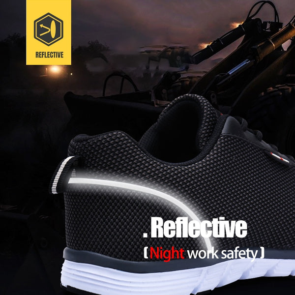 Men Steel Toe Safety Shoes For Men Lightweight Breathable Work Shoes Men's Security Footwear Protective Sneaker | Vimost Shop.