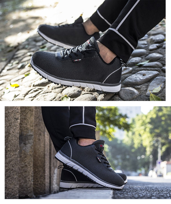 Men Steel Toe Safety Shoes For Men Lightweight Breathable Work Shoes Men's Security Footwear Protective Sneaker | Vimost Shop.