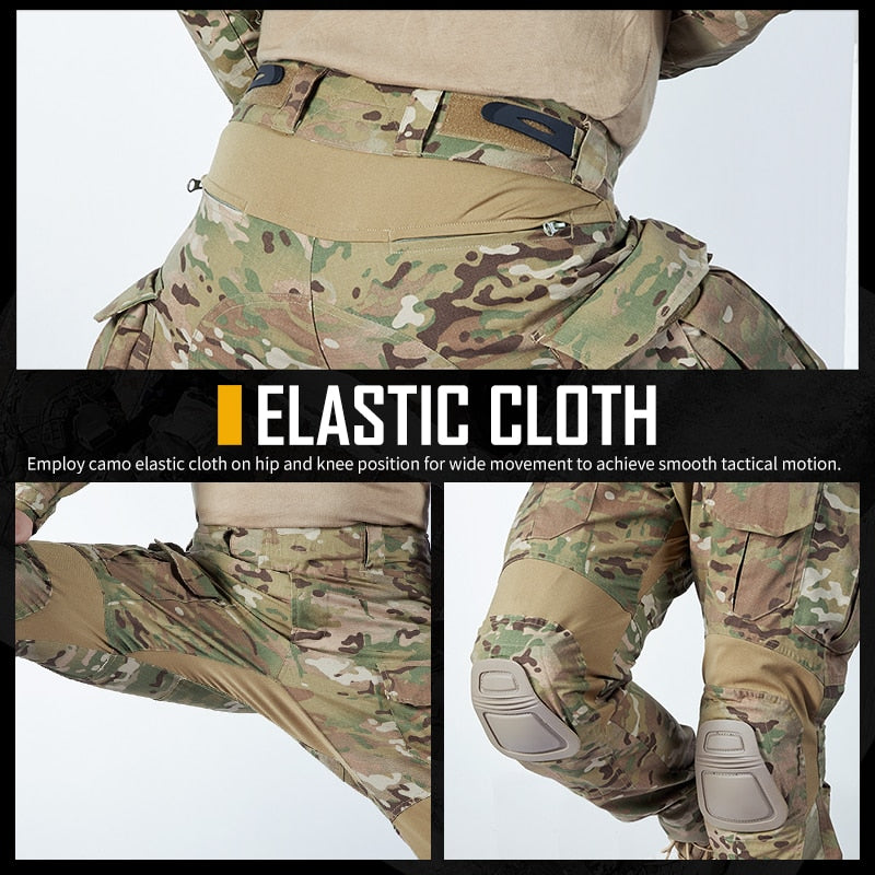Tactical G3 Combat Suit Shirt & Pants Knee Pads Update Ver Camo Airsoft Military Combat Uniform