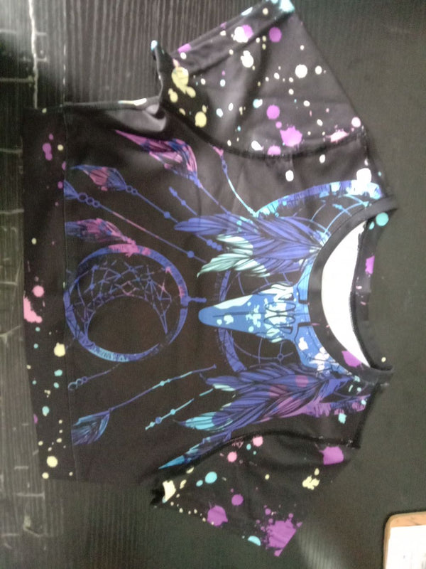 Print Yoga Suit Gym Fitness Two Piece Set Short Sleeve Crop Top Leggings Tracksuit Fashion Running Sports Dance Energy Outfits | Vimost Shop.