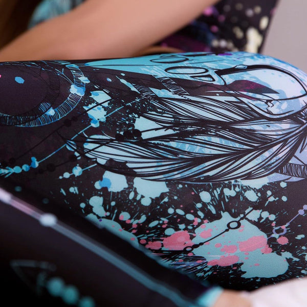 Print Yoga Suit Gym Fitness Two Piece Set Short Sleeve Crop Top Leggings Tracksuit Fashion Running Sports Dance Energy Outfits | Vimost Shop.