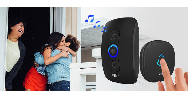 Home Security Welcome Wireless Doorbell Smart Chimes Doorbell Alarm LED light 32 Songs with Waterproof Touch Button | Vimost Shop.
