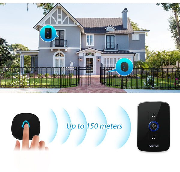 Home Security Welcome Wireless Doorbell Smart Chimes Doorbell Alarm LED light 32 Songs with Waterproof Touch Button | Vimost Shop.