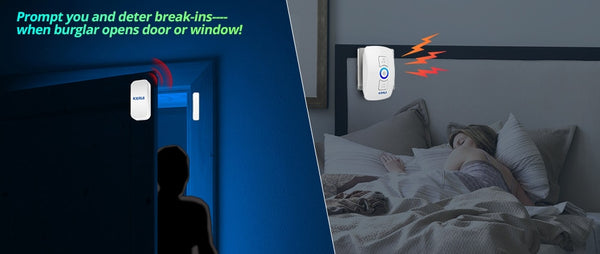 Home Security Welcome Wireless Doorbell Smart Chimes Doorbell Alarm LED light 32 Songs with Waterproof Touch Button | Vimost Shop.