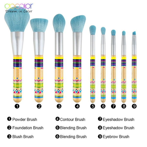 9Pcs Makeup brushes Professional Beauty Make up brush set Synthetic hair Foundation Powder Eye Shadow Blush brushes | Vimost Shop.