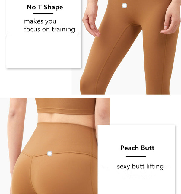 Seamless Yoga Leggings No T Stripe Fashion Squat Proof High Waist Fitness Gym Pant Peach Butt Active Workout Solid Leggings | Vimost Shop.