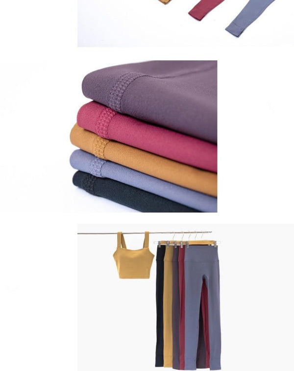 Seamless Yoga Leggings No T Stripe Fashion Squat Proof High Waist Fitness Gym Pant Peach Butt Active Workout Solid Leggings | Vimost Shop.