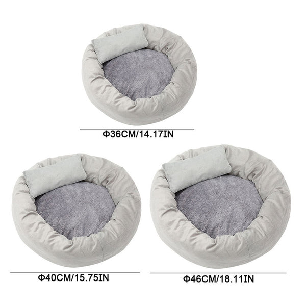 Removable Cat Bed Soft Velvet Gray Pet Beds for Dog Puppy Cat Sleeping Cushion House Cats Mat with Free Pillow Pet Supplies | Vimost Shop.
