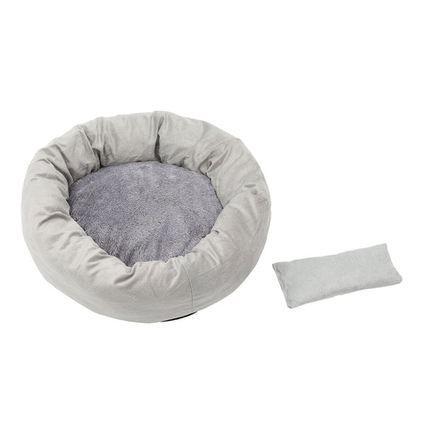 Removable Cat Bed Soft Velvet Gray Pet Beds for Dog Puppy Cat Sleeping Cushion House Cats Mat with Free Pillow Pet Supplies | Vimost Shop.
