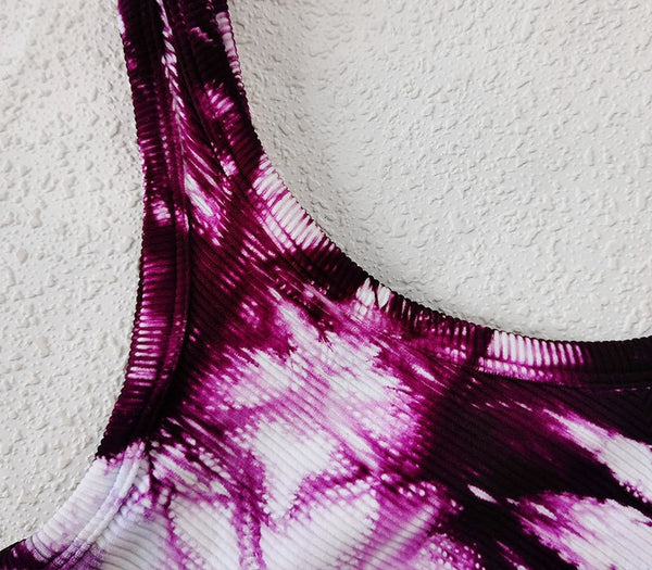 Women Tie Dye Print Yoga Set Women Gym Clothes Sleeveless Crop Top And Leggings Fitness Tracksuit Workout Push Up Sports Suit | Vimost Shop.