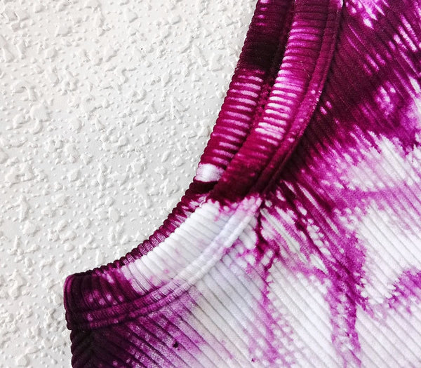 Women Tie Dye Print Yoga Set Women Gym Clothes Sleeveless Crop Top And Leggings Fitness Tracksuit Workout Push Up Sports Suit | Vimost Shop.