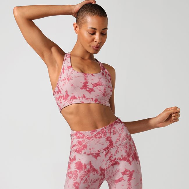Women Tie Dye Print Yoga Suit Gym Slim Tracksuit Tank Crop Top Leggings Two Piece Set Casual Sports Running Suit Hot Sale | Vimost Shop.