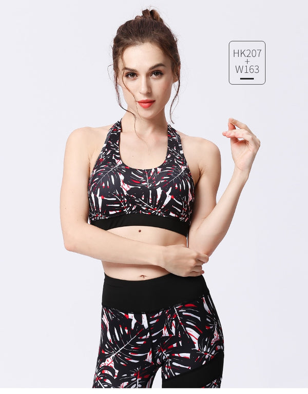 Seamless Print Yoga Set Gym Clothing Tank Crop Top Leggings Suit Push Up Workout Training Jogging Casual High Elastic Tracksuit | Vimost Shop.