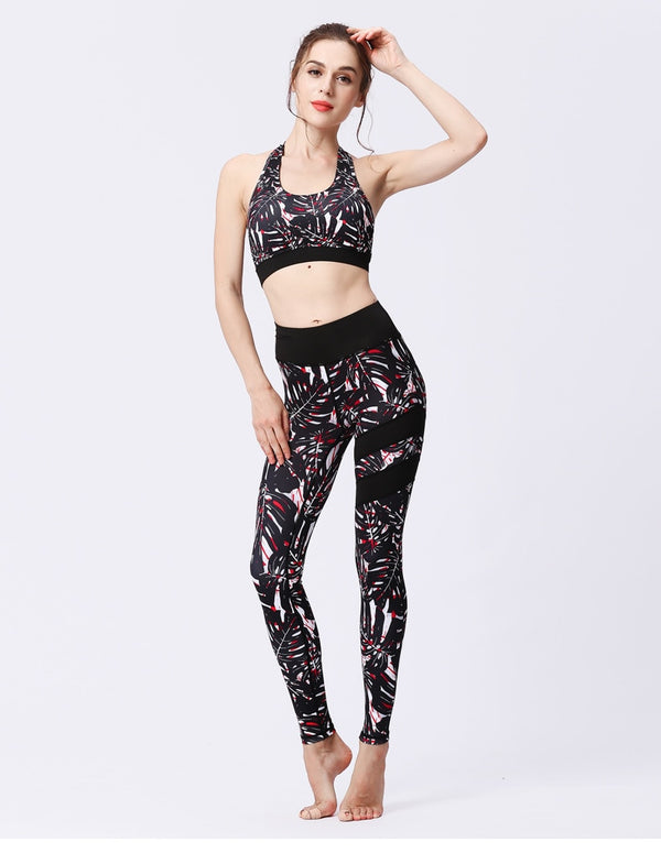 Seamless Print Yoga Set Gym Clothing Tank Crop Top Leggings Suit Push Up Workout Training Jogging Casual High Elastic Tracksuit | Vimost Shop.