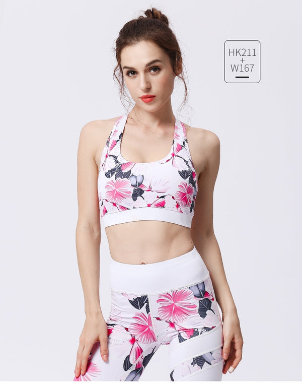 Seamless Print Yoga Set Gym Clothing Tank Crop Top Leggings Suit Push Up Workout Training Jogging Casual High Elastic Tracksuit | Vimost Shop.