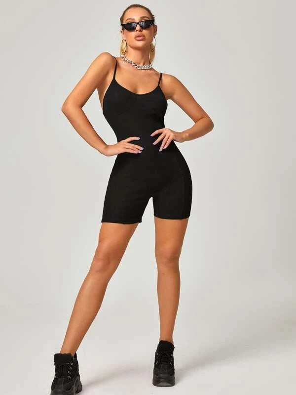 Solid Seamless Yoga Gym Knitted Jumpsuit Fashion Sleeveless Top Shorts Fitness Push Up Running Sports Dance Playsuit One Piece | Vimost Shop.