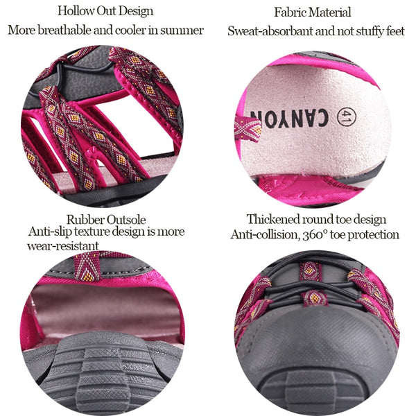 Women Platform Wedges Beach Sandals Trekking Ladys Nubuck Leather Shoes Summer Outdoor Flat Casual Sport Sandals Girls | Vimost Shop.