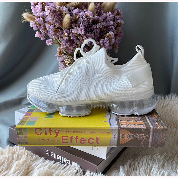 Mesh Air-Cushion Women Sneakers White Women's Sports Shoes Platform Knitted Running Shoes Lightweight Summer Autumn | Vimost Shop.