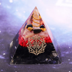 Healing Crystal Energy Converter Orgonite Pyramid Resin Orgone Stone Lucky Figurine Decor For Reiki Chakra Balancing