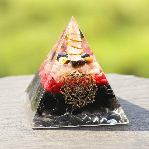 Healing Crystal Energy Converter Orgonite Pyramid Resin Orgone Stone Lucky Figurine Decor For Reiki Chakra Balancing | Vimost Shop.