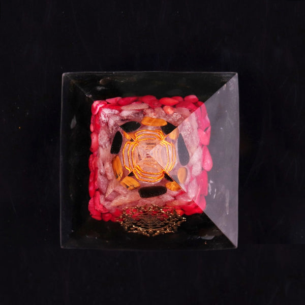 Healing Crystal Energy Converter Orgonite Pyramid Resin Orgone Stone Lucky Figurine Decor For Reiki Chakra Balancing | Vimost Shop.