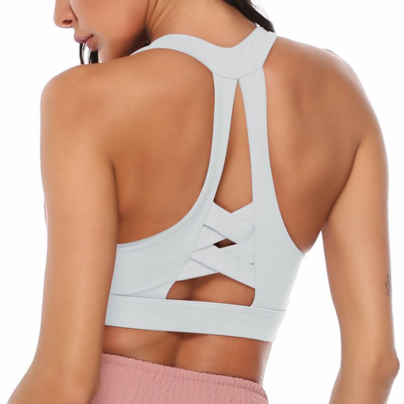 Solid Yoga Gym Bras Sports Push Up Stretchy Breathable Crop Top Running Straining Vest Fitness Underwear Top Fashion Fitness Bra | Vimost Shop.
